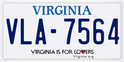 VA license plate VLA7564