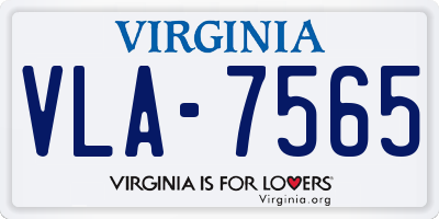 VA license plate VLA7565