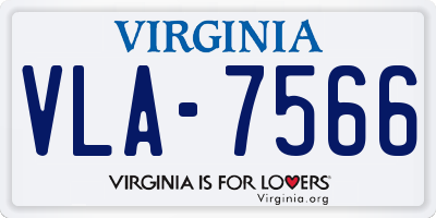 VA license plate VLA7566
