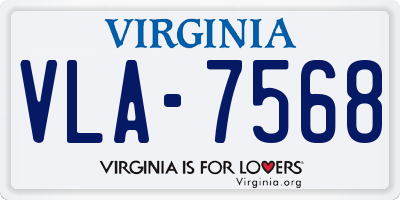 VA license plate VLA7568