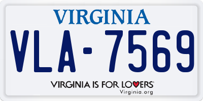 VA license plate VLA7569