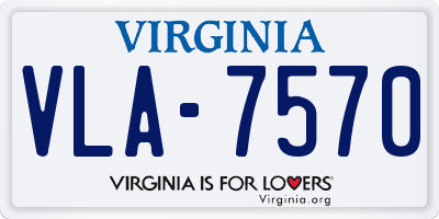 VA license plate VLA7570
