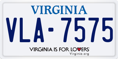VA license plate VLA7575