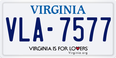 VA license plate VLA7577