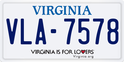 VA license plate VLA7578