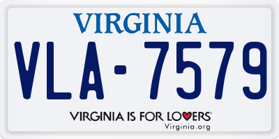 VA license plate VLA7579