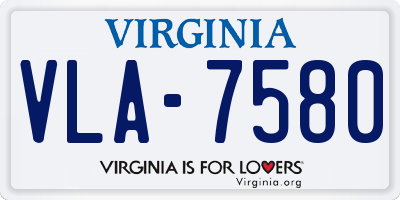 VA license plate VLA7580