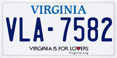 VA license plate VLA7582