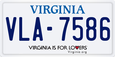 VA license plate VLA7586