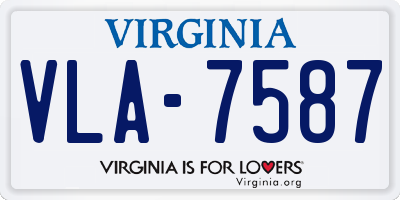VA license plate VLA7587