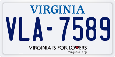 VA license plate VLA7589