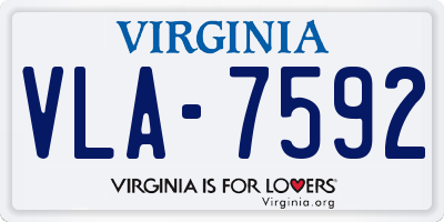 VA license plate VLA7592