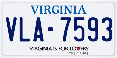 VA license plate VLA7593