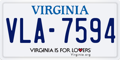 VA license plate VLA7594