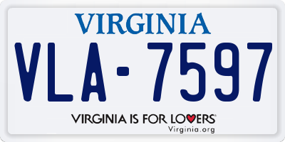 VA license plate VLA7597
