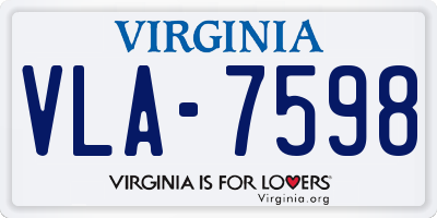 VA license plate VLA7598