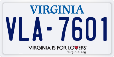 VA license plate VLA7601