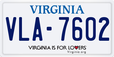 VA license plate VLA7602