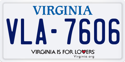 VA license plate VLA7606