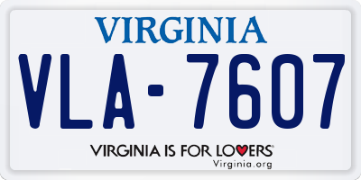 VA license plate VLA7607