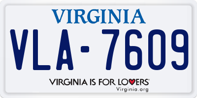 VA license plate VLA7609