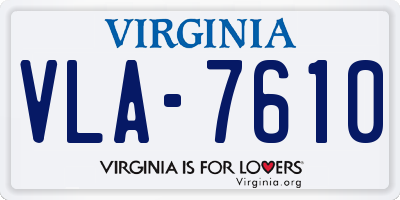 VA license plate VLA7610