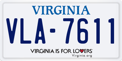 VA license plate VLA7611