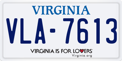 VA license plate VLA7613