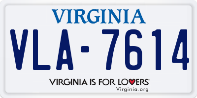 VA license plate VLA7614