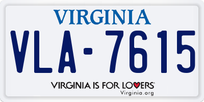 VA license plate VLA7615