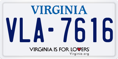 VA license plate VLA7616