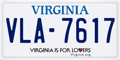 VA license plate VLA7617