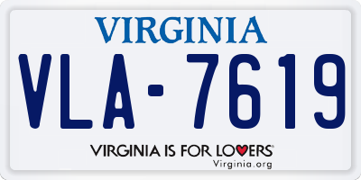 VA license plate VLA7619