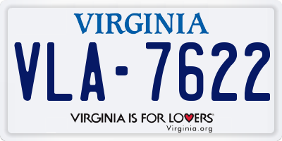 VA license plate VLA7622