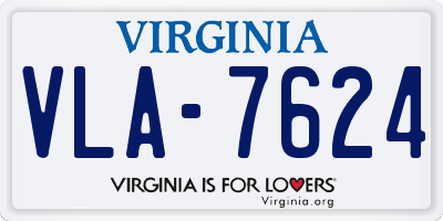 VA license plate VLA7624