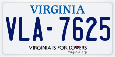 VA license plate VLA7625