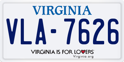 VA license plate VLA7626