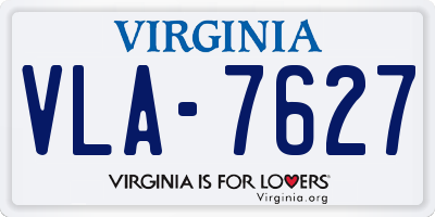 VA license plate VLA7627