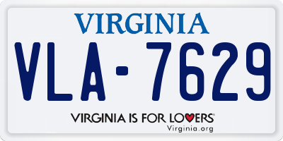 VA license plate VLA7629