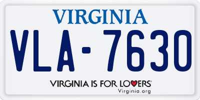 VA license plate VLA7630
