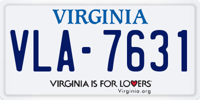 VA license plate VLA7631