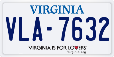 VA license plate VLA7632