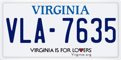 VA license plate VLA7635