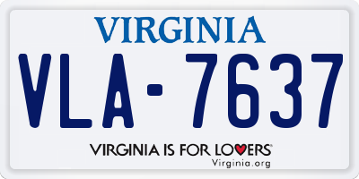 VA license plate VLA7637