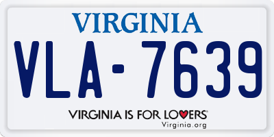 VA license plate VLA7639