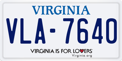 VA license plate VLA7640
