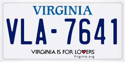 VA license plate VLA7641