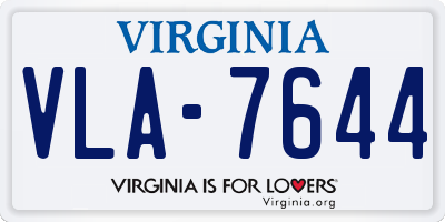 VA license plate VLA7644