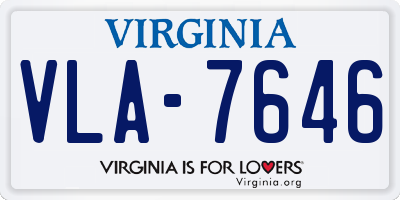 VA license plate VLA7646