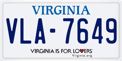 VA license plate VLA7649